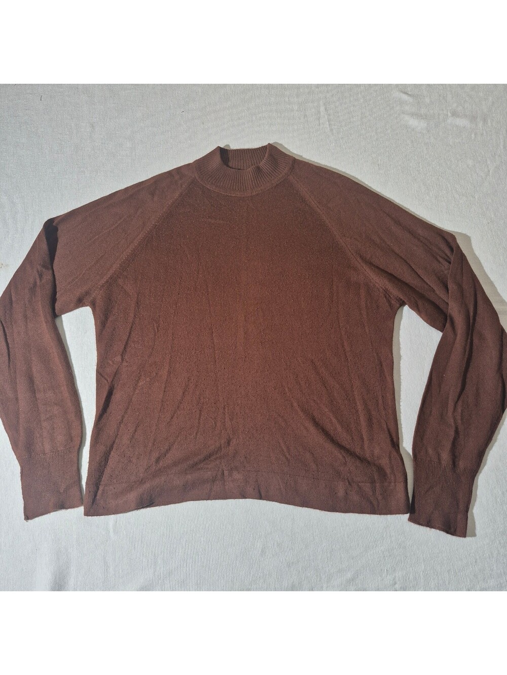 Vintage 80s Lord Jeff brown long sleeve knit acrylic shirt